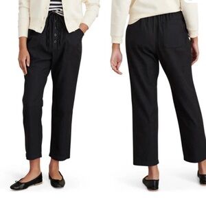 Alex Mill Ambrose Drawstring Pants Women’s XL Black Tencel Cotton Straight Leg